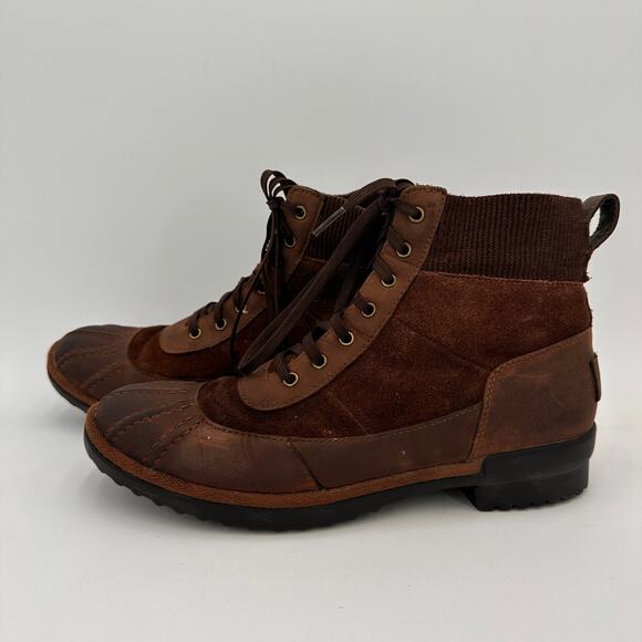 UGG Women's Brown Suede Leather Cayli Duck Boot Shoes Size 7 - Picture 3 of 10
